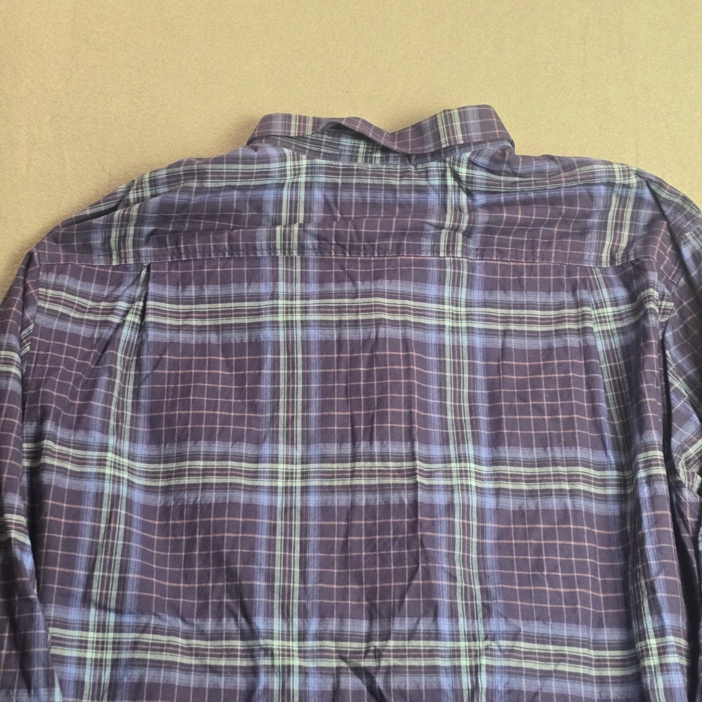 Tommy Bahama Mens 2XLB Big Silk Blend Plaid Long Sleeve Button Down Shirt Navy - Picture 11 of 11